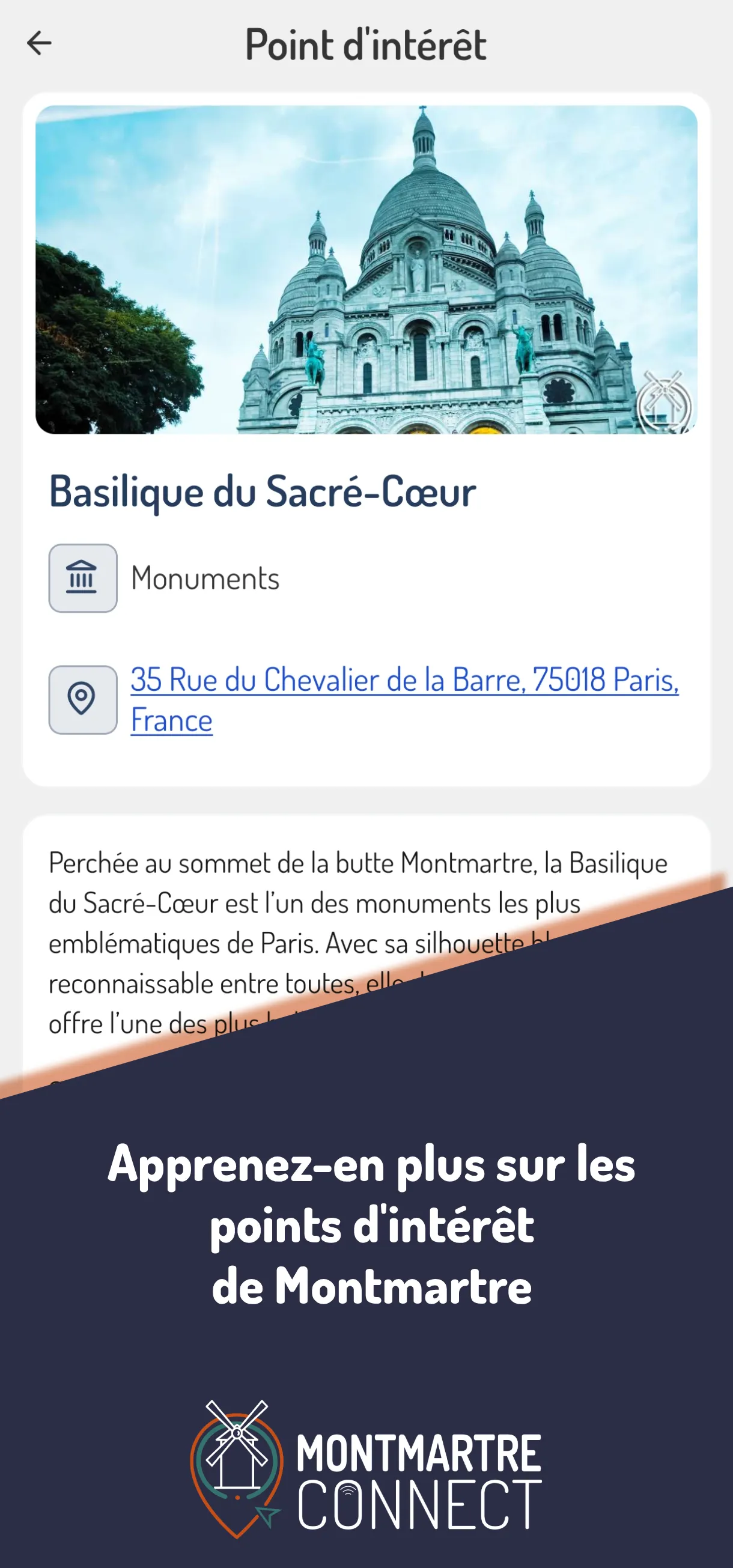 Point d'intérêt Montmartre Connect