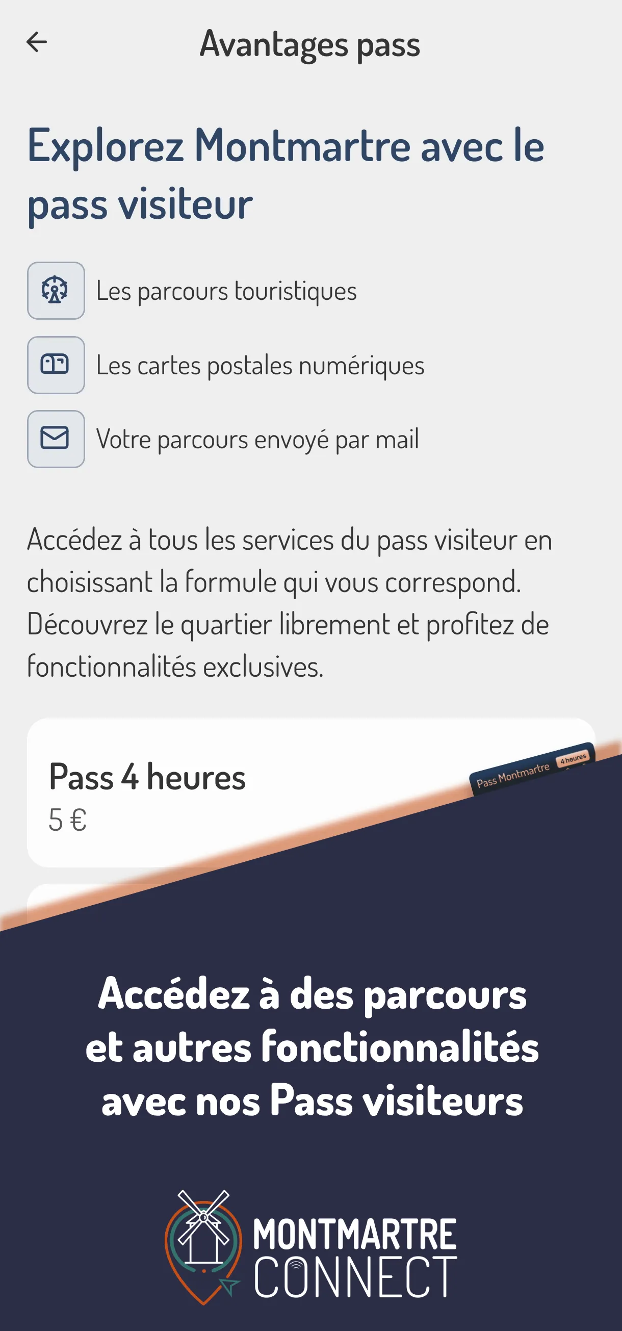 Pass visiteurs Montmartre Connect