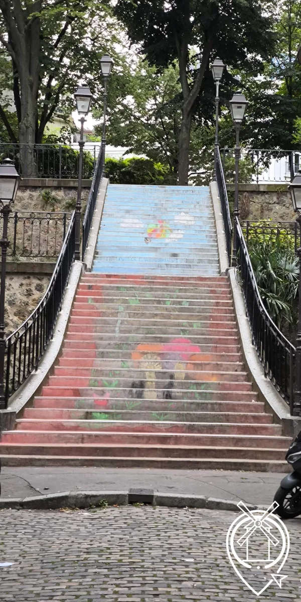 escalier-dessins-enfants-montmartre escalier-dessins-enfants-montmartre